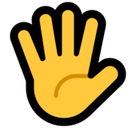Hand with Fingers Splayed Emoji, Microsoft style