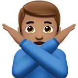 Man Gesturing No Emoji with Medium Skin Tone, Apple style