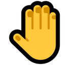 Raised Back of Hand Emoji, Microsoft style