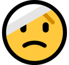 Face with Head-Bandage Emoji, Microsoft style