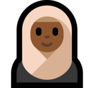 Woman with Headscarf Emoji with Medium-Dark Skin Tone, Microsoft style
