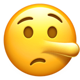Lying Face Emoji, Apple style