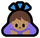 Woman Bowing Emoji with Medium Skin Tone, Microsoft style