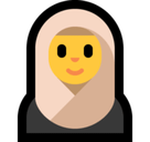 Woman with Headscarf Emoji, Microsoft style
