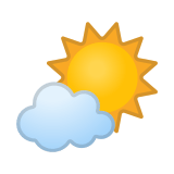 Sun Behind Small Cloud Emoji, Google style