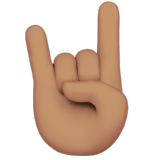 Sign of the Horns Emoji with Medium Skin Tone, Apple style