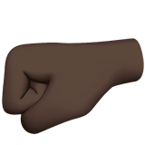 Left-Facing Fist Emoji with Dark Skin Tone, Apple style