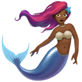 Mermaid Emoji with Medium-Dark Skin Tone, Apple style