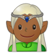 Man Elf Emoji with Medium-Dark Skin Tone, Samsung style