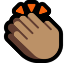 Clapping Hands Emoji with Medium Skin Tone, Microsoft style
