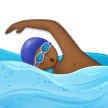 Person Swimming Emoji with Medium-Dark Skin Tone, Samsung style