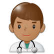 Man Health Worker Emoji with Medium Skin Tone, Samsung style