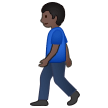 Person Walking Emoji with Dark Skin Tone, Samsung style
