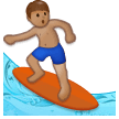 Man Surfing Emoji with Medium Skin Tone, Samsung style