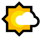 Sun Behind Small Cloud Emoji, Microsoft style