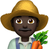 Man Farmer Emoji with Dark Skin Tone, Apple style