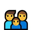 Family: Man, Man, Boy Emoji, Microsoft style