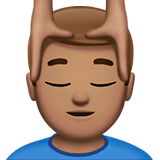 Man Getting Massage Emoji with Medium Skin Tone, Apple style