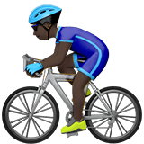 Man Biking Emoji with Dark Skin Tone, Apple style