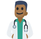 Man Health Worker Emoji with Medium-Dark Skin Tone, Facebook style