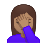 Woman Facepalming Emoji with Medium Skin Tone, Google style