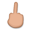 Middle Finger Emoji with Medium Skin Tone, LG style