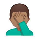Man Facepalming Emoji with Medium Skin Tone, Google style