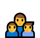 Family: Man, Boy, Boy Emoji, Microsoft style