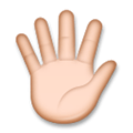 Hand with Fingers Splayed Emoji with Medium-Light Skin Tone, LG style