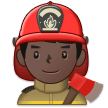 Man Firefighter Emoji with Dark Skin Tone, Samsung style