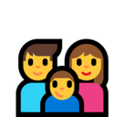 Family: Man, Woman, Boy Emoji, Microsoft style