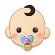 Baby Emoji with Light Skin Tone, Samsung style
