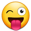 Winking Face with Tongue Emoji, Samsung style