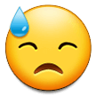 Downcast Face with Sweat Emoji, Samsung style