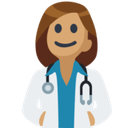 Woman Health Worker Emoji with Medium Skin Tone, Facebook style