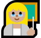 Woman Teacher Emoji with Medium-Light Skin Tone, Microsoft style