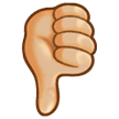 Thumbs Down Emoji with Medium-Light Skin Tone, Samsung style