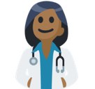 Woman Health Worker Emoji with Medium-Dark Skin Tone, Facebook style