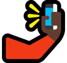 Selfie Emoji with Dark Skin Tone, Microsoft style
