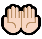 Palms Up Together Emoji with Light Skin Tone, Microsoft style