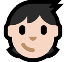 Child Emoji with Light Skin Tone, Microsoft style
