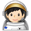 Man Astronaut Emoji with Light Skin Tone, Samsung style