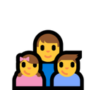 Family: Man, Girl, Boy Emoji, Microsoft style