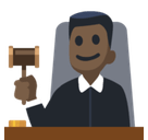Man Judge Emoji with Dark Skin Tone, Facebook style