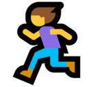 Woman Running Emoji, Microsoft style