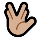 Vulcan Salute Emoji with Medium-Light Skin Tone, Microsoft style