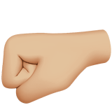 Left-Facing Fist Emoji with Medium-Light Skin Tone, Apple style