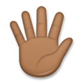Hand with Fingers Splayed Emoji with Medium-Dark Skin Tone, LG style