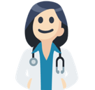 Woman Health Worker Emoji with Light Skin Tone, Facebook style