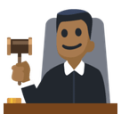 Man Judge Emoji with Medium-Dark Skin Tone, Facebook style
